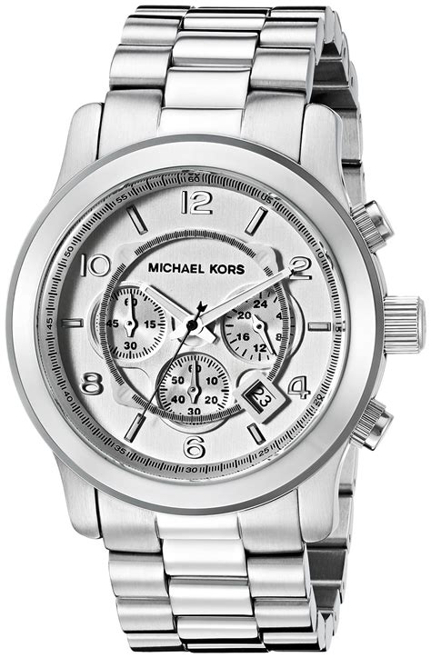 michael kors men's silver watch|mk8086.